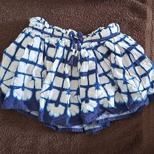 Blue and White Patterned Skirt